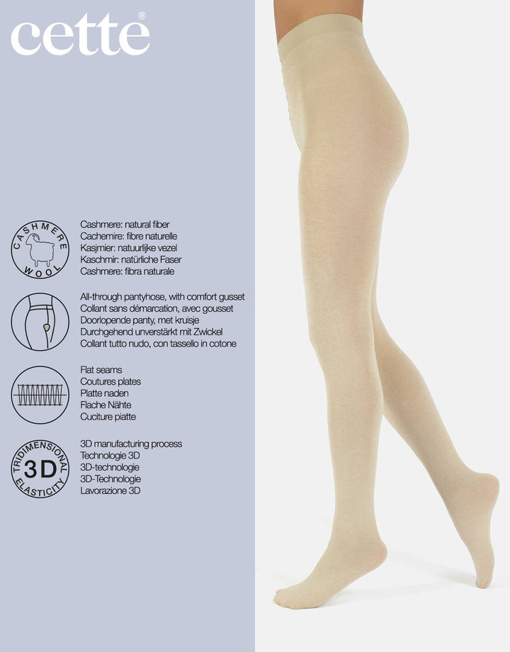 'This - Cashmere wool tights 150 DEN, winter tights in Oyster White'