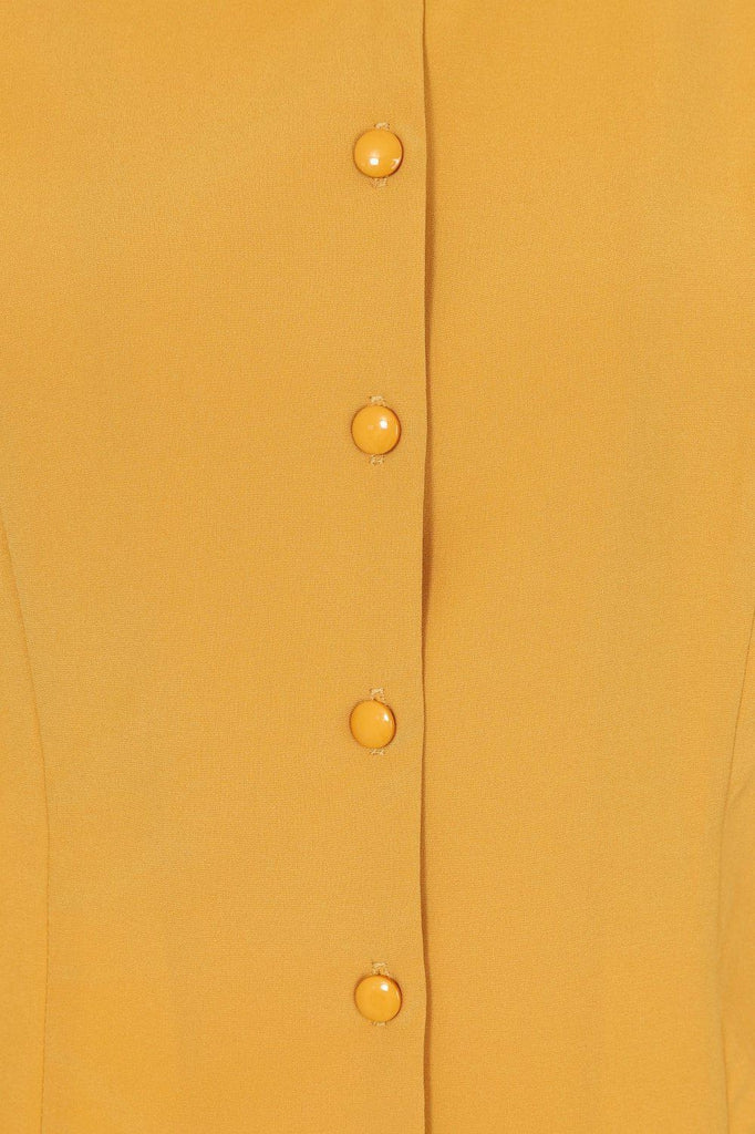 Banned Retro – Janine Blouse in mustard yellow