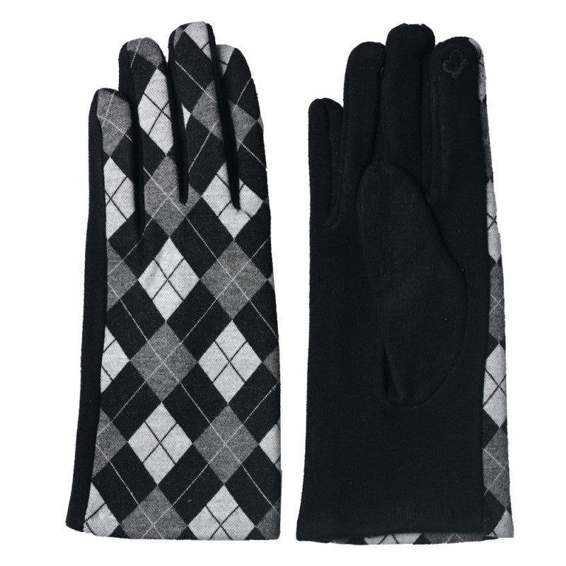 Juleeze - Guantes de invierno con rombos gris