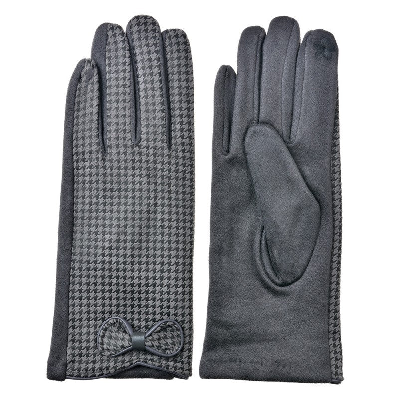 Juleeze - Winter gloves gray houndstooth