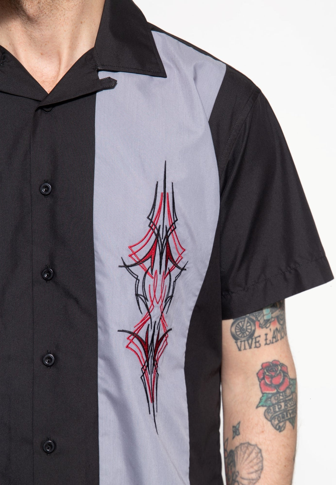 King Kerosin - Lounge Shirt "Pinstripes" Black