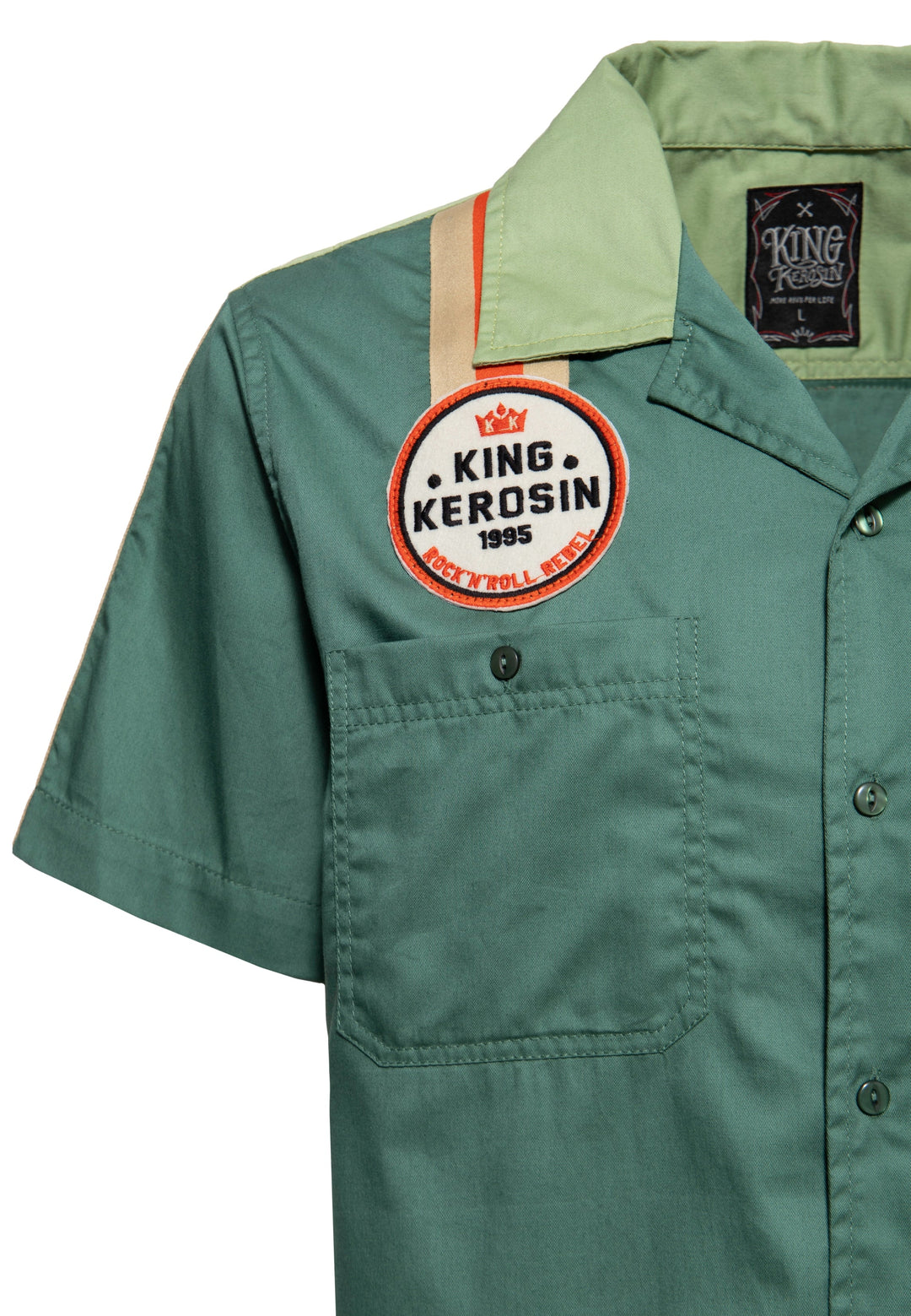 King Kerosin - Racing-shirt «Rock`n`Roll Rebel Kings» in groen