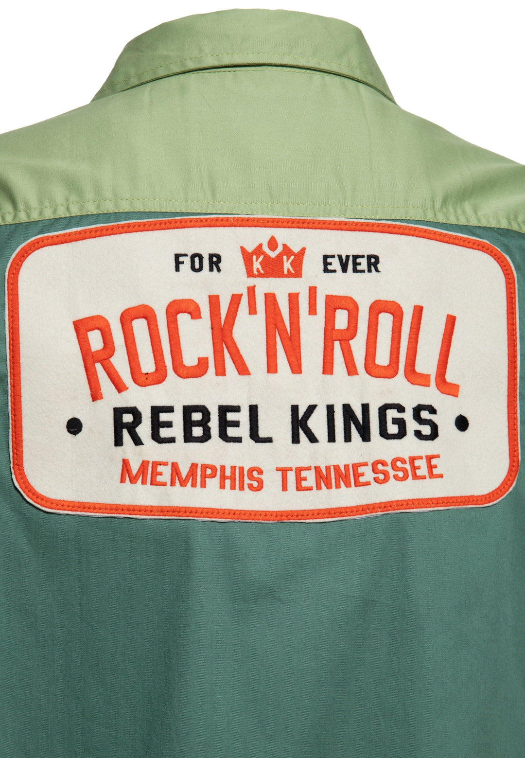 King Kerosin - Camicia da corsa «Rock`n`Roll Rebel Kings» in verde