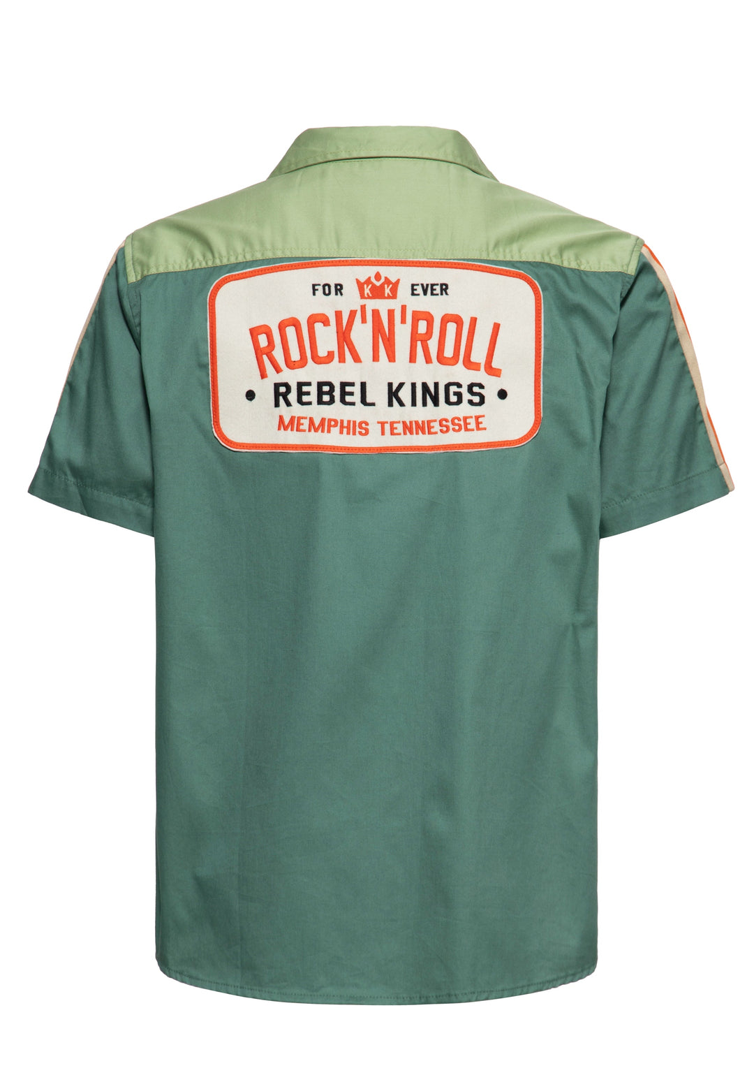 King Kerosin - Camicia da corsa «Rock`n`Roll Rebel Kings» in verde