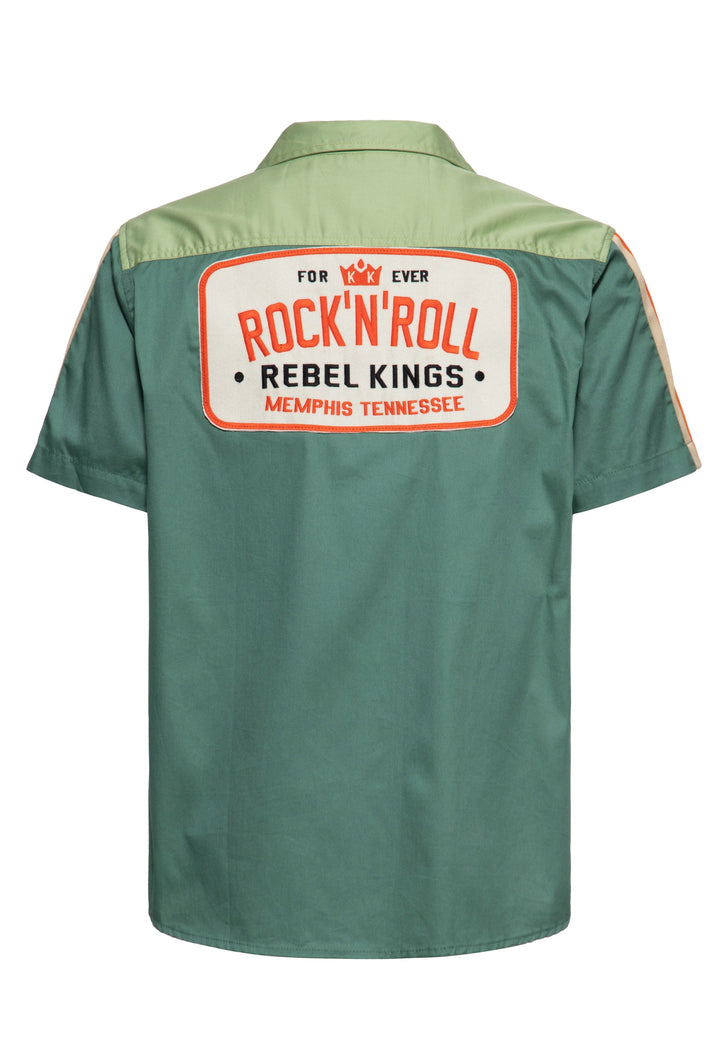 King Kerosin - Racing Shirt "Rock`n`Roll Rebel Kings" in green