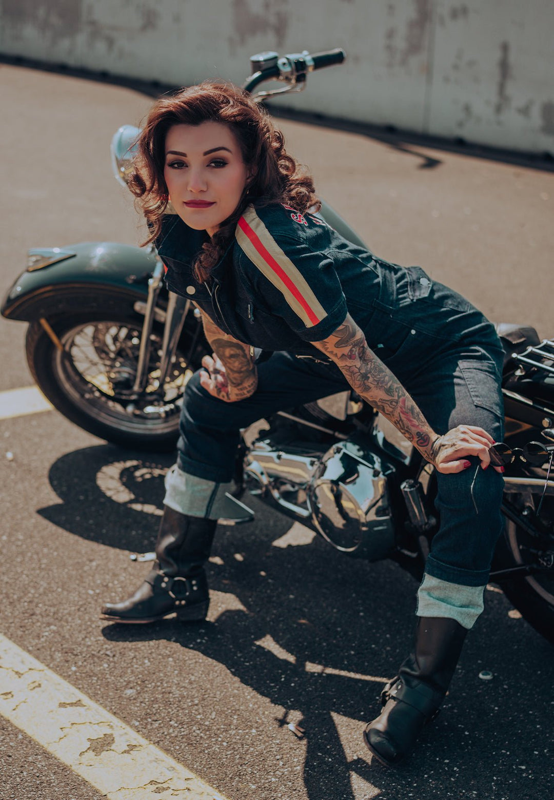 Queen Kerosin - Salopette en denim Marlene