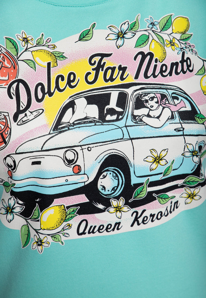 Queen Kerosin – T-Shirt "Dolce far niente" mint