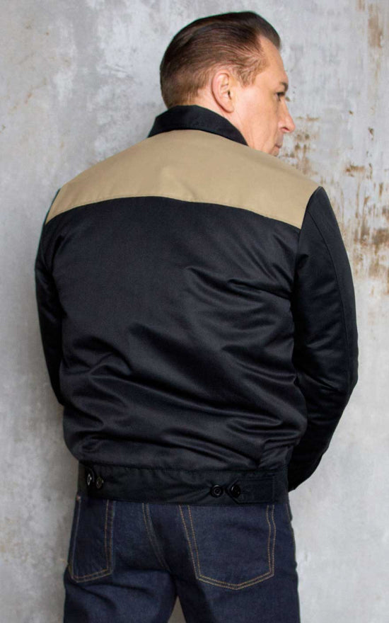 Rumble59 - Veste en gabardine - Bicolore beige noir