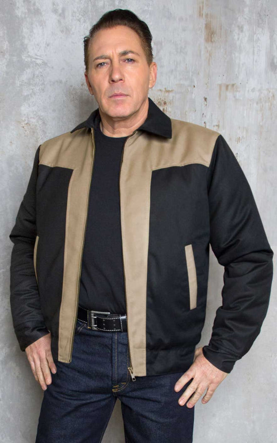 Rumble59 - Veste en gabardine - Bicolore beige noir