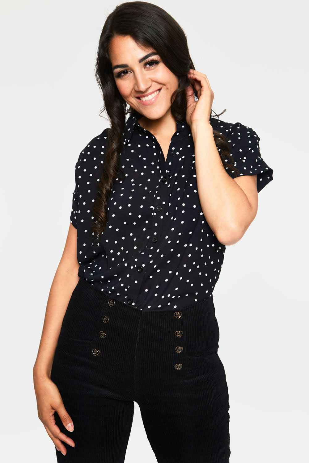 Voodoo Vixen – Brie Brie Polka Dot Shirt