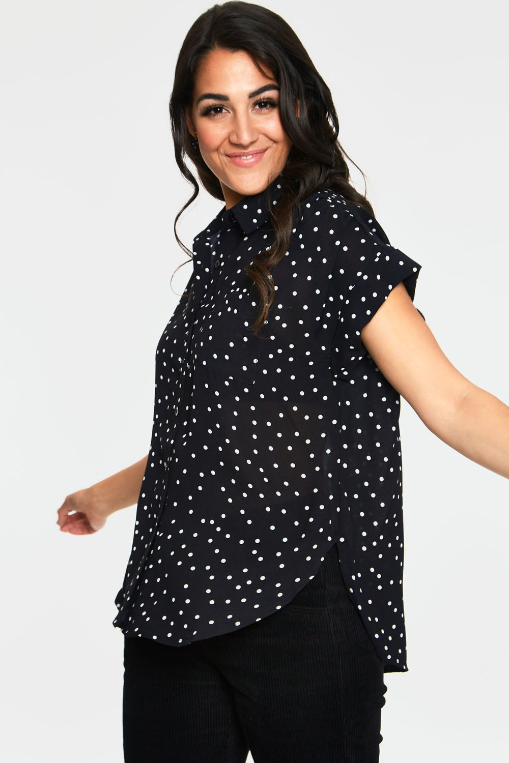 Voodoo Vixen – Brie Brie Polka Dot Shirt